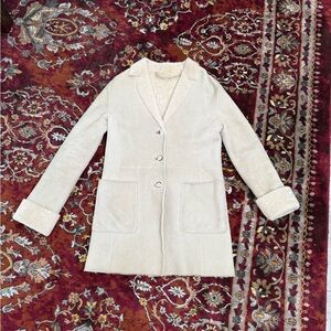 Genuine Italian Suede Cream Women's Coat